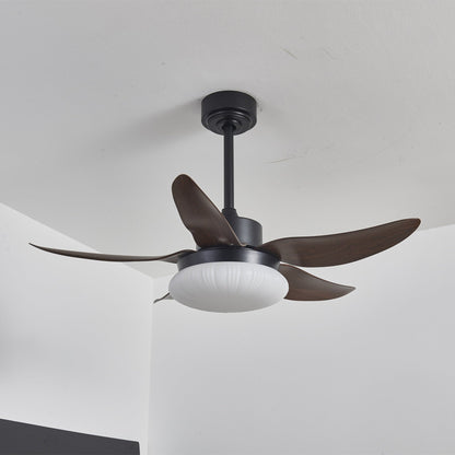 Moderne plafondventilator met verlichting en afstandsbediening hout design 106 cm