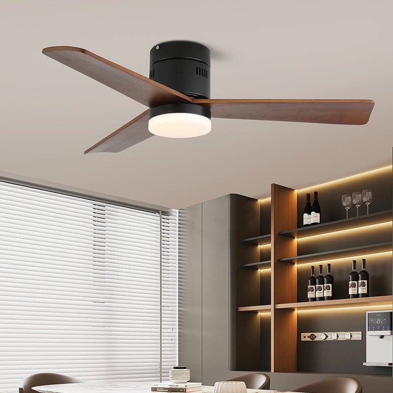 Plafondventilator met Verlichting Moderne Minimalistische Houtlook