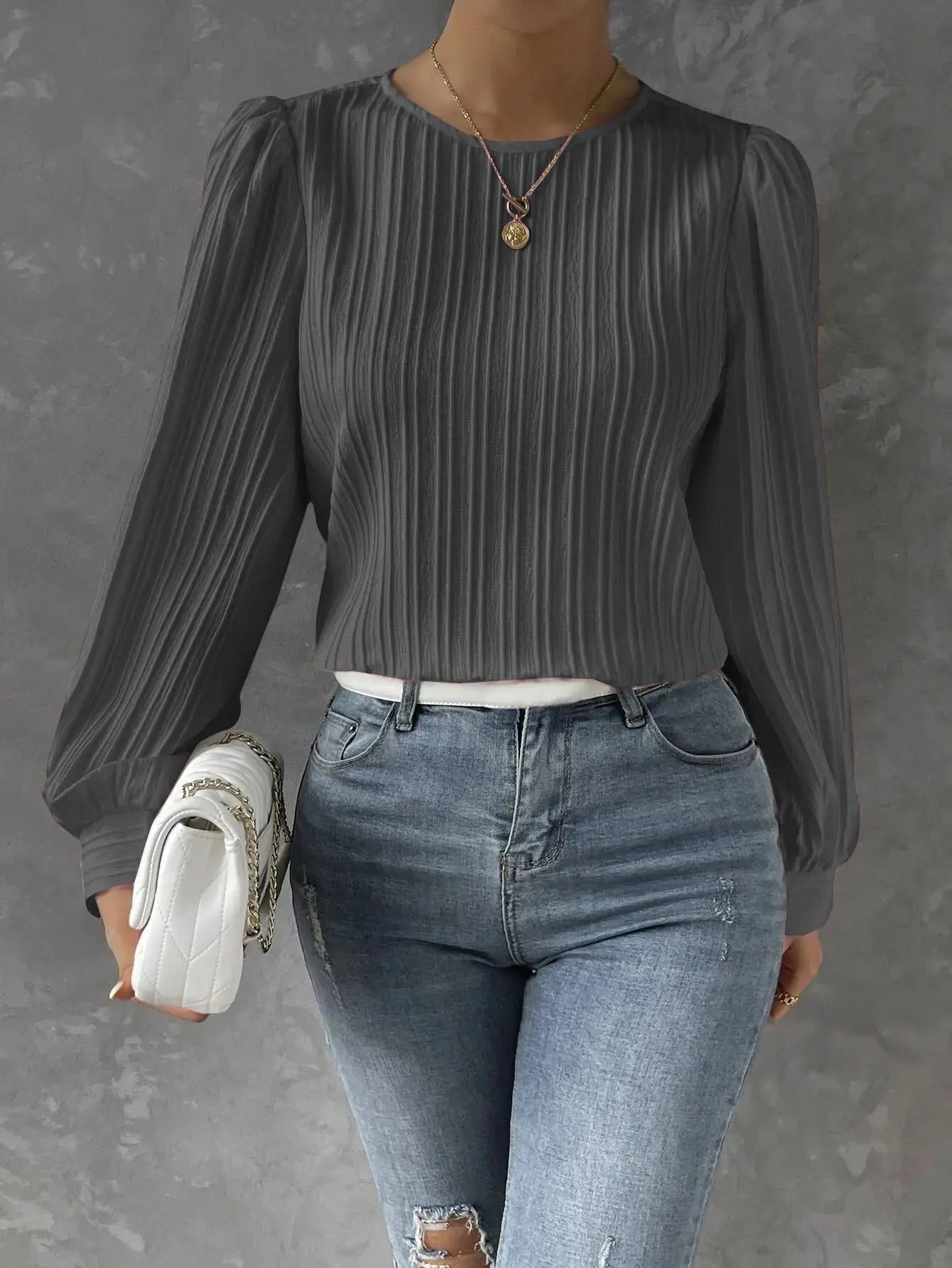 Vrouwelijke Blouse Klassiek Elegante Jurkstijl