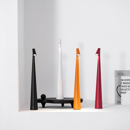 Oplaadbare Tafellamp Aluminium Dimbaar LED Touch Bedlamp Draadloos Design Kegelvormige Lampenkap Modern 45cm Acculamp
