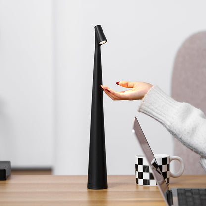 Oplaadbare Tafellamp Aluminium Dimbaar LED Touch Bedlamp Draadloos Design Kegelvormige Lampenkap Modern 45cm Acculamp