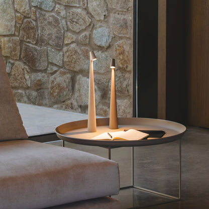 Oplaadbare Tafellamp Aluminium Dimbaar LED Touch Bedlamp Draadloos Design Kegelvormige Lampenkap Modern 45cm Acculamp