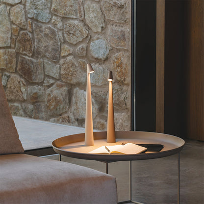 Oplaadbare Tafellamp Aluminium Dimbaar LED Touch Bedlamp Draadloos Design Kegelvormige Lampenkap Modern 45cm Acculamp