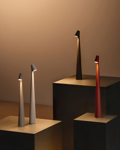 Oplaadbare Tafellamp Aluminium Dimbaar LED Touch Bedlamp Draadloos Design Kegelvormige Lampenkap Modern 45cm Acculamp