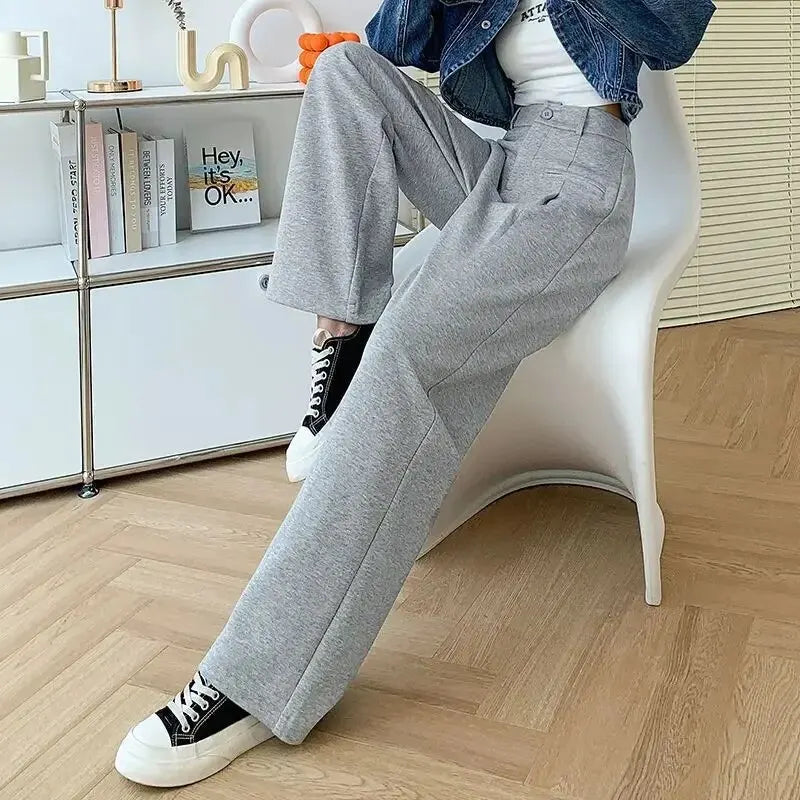 Wijdbeen Broek Afslankend Model Retro Stijl
