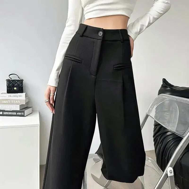 Wijdbeen Broek Afslankend Model Retro Stijl
