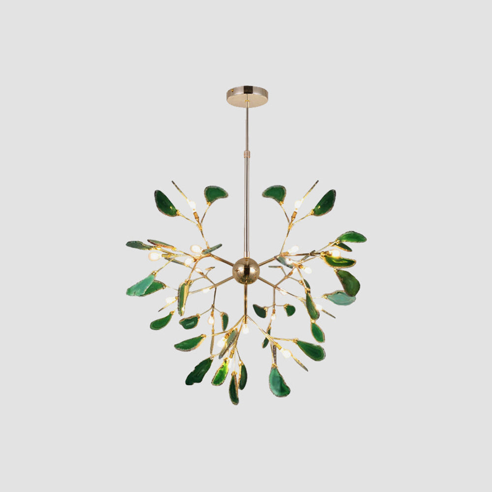 Agaat Kristal Kroonluchter met Natuursteen – Exclusieve Hanglamp voor Eetkamer, Woonkamer en Kantoor