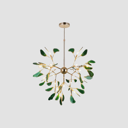 Agaat Kristal Kroonluchter met Natuursteen – Exclusieve Hanglamp voor Eetkamer, Woonkamer en Kantoor