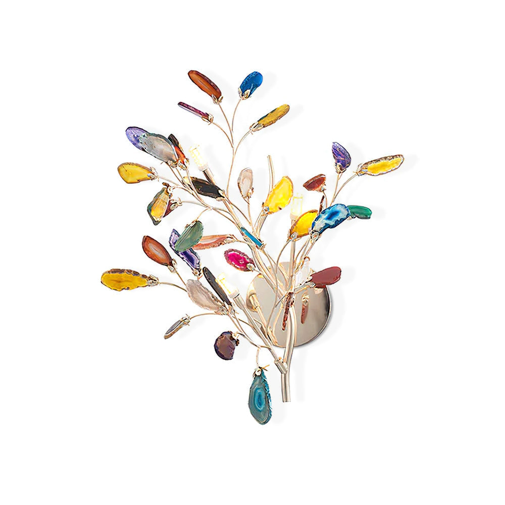 Agaat Wandlamp Natuursteen Goud Messing Wandverlichting Modern Design voor Woonkamer Slaapkamer