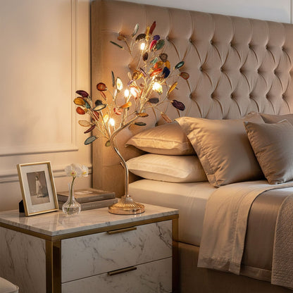 Agaat Kroonluchter – Natuursteen Hanglamp met Rozégouden Frame voor Hoge Ruimtes – Ø 65 cm & Ø 85 cm