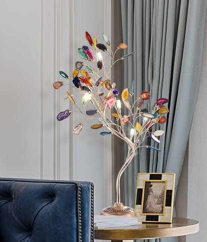 Agaat Kroonluchter – Natuursteen Hanglamp met Rozégouden Frame voor Hoge Ruimtes – Ø 65 cm & Ø 85 cm