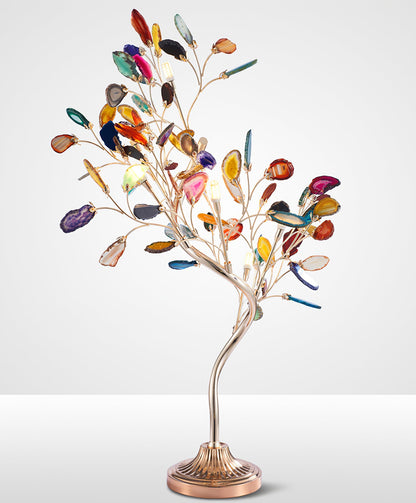 Agaat Kroonluchter – Natuursteen Hanglamp met Rozégouden Frame voor Hoge Ruimtes – Ø 65 cm & Ø 85 cm