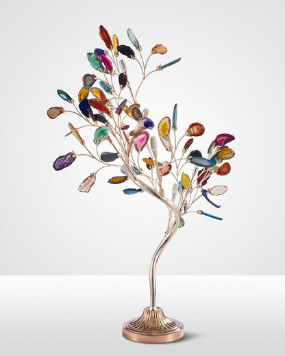 Agaat Kroonluchter – Natuursteen Hanglamp met Rozégouden Frame voor Hoge Ruimtes – Ø 65 cm & Ø 85 cm