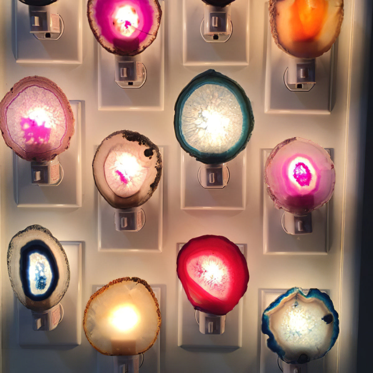 Agaat Kroonluchter – Natuursteen Hanglamp met Rozégouden Frame voor Hoge Ruimtes – Ø 65 cm & Ø 85 cm