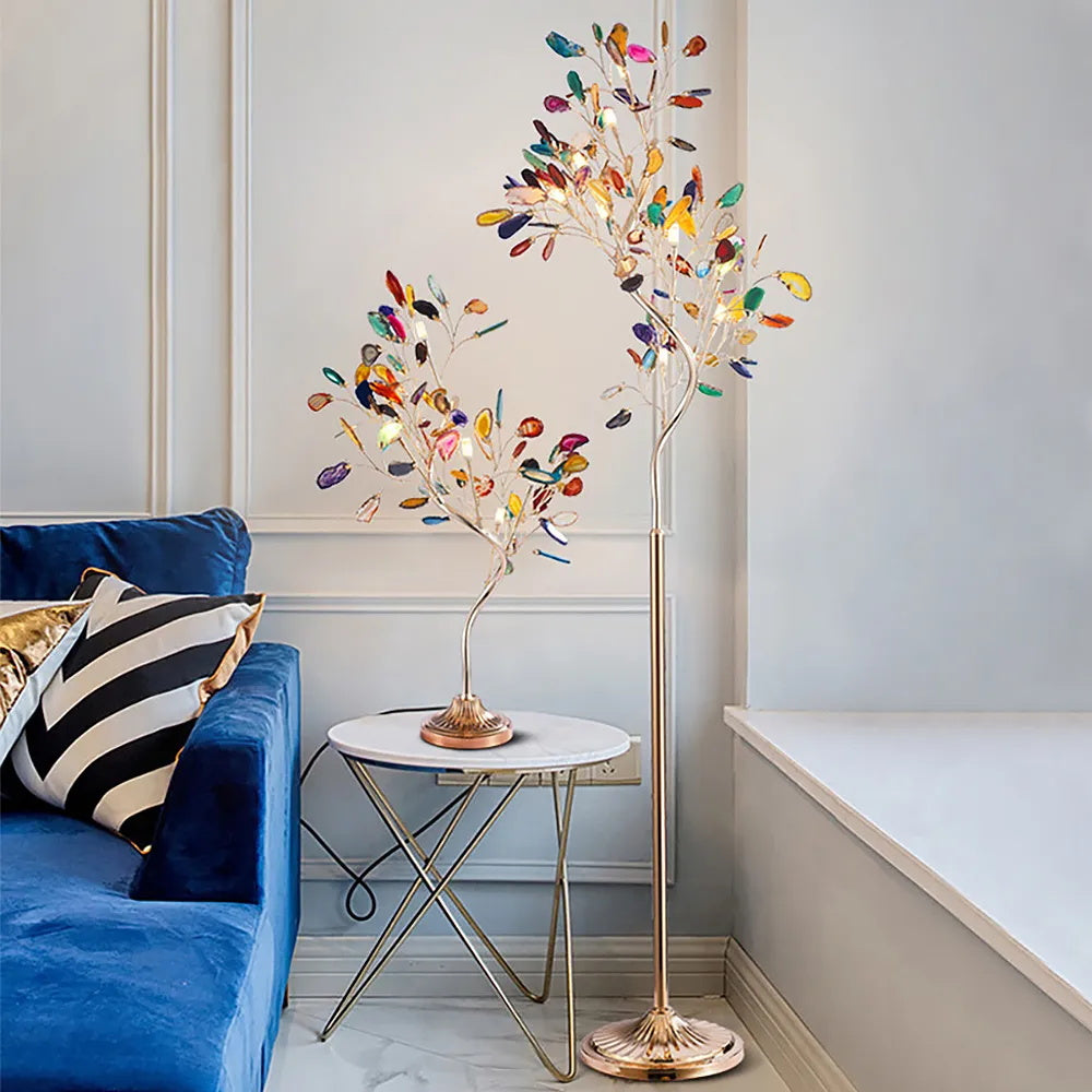 Agaat Kroonluchter – Natuursteen Hanglamp met Rozégouden Frame voor Hoge Ruimtes – Ø 65 cm & Ø 85 cm