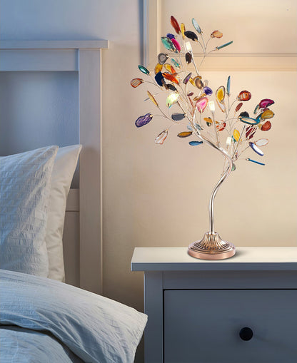 Agaat Kroonluchter – Natuursteen Hanglamp met Rozégouden Frame voor Hoge Ruimtes – Ø 65 cm & Ø 85 cm
