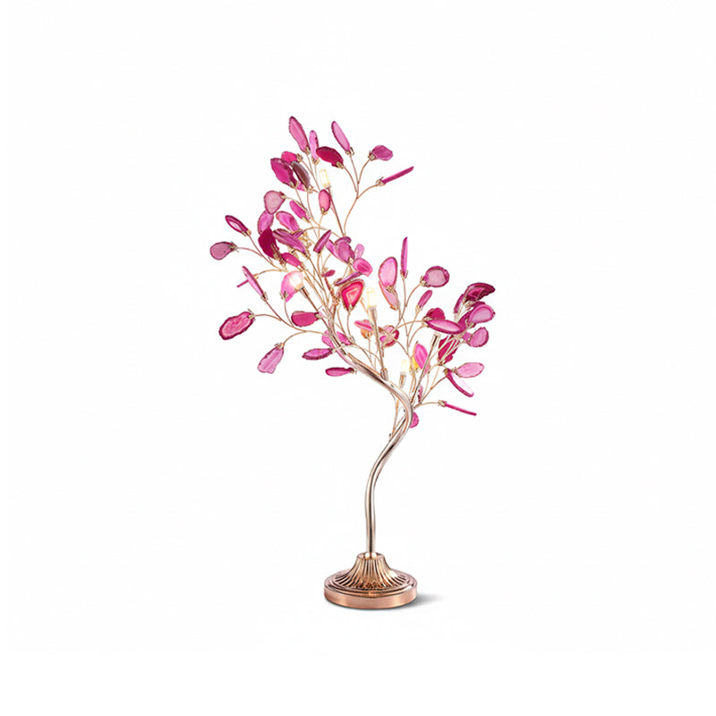 Agaat Kroonluchter – Natuursteen Hanglamp met Rozégouden Frame voor Hoge Ruimtes – Ø 65 cm & Ø 85 cm