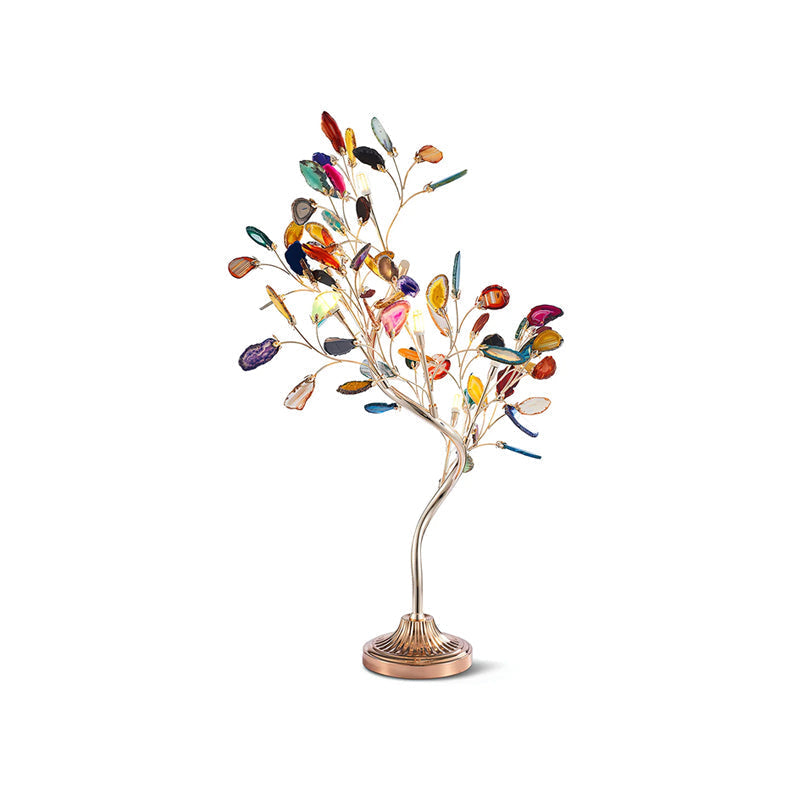 Agaat Kroonluchter – Natuursteen Hanglamp met Rozégouden Frame voor Hoge Ruimtes – Ø 65 cm & Ø 85 cm