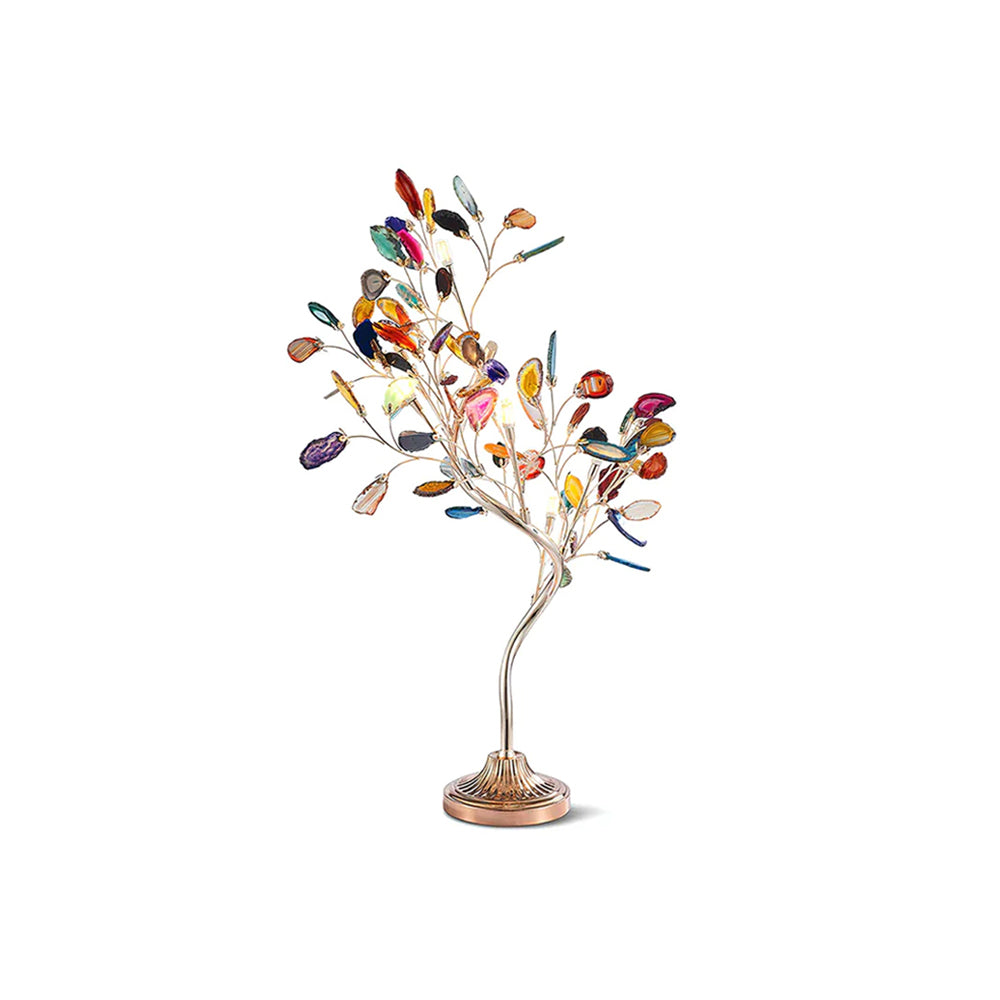 Agaat Kroonluchter – Natuursteen Hanglamp met Rozégouden Frame voor Hoge Ruimtes – Ø 65 cm & Ø 85 cm