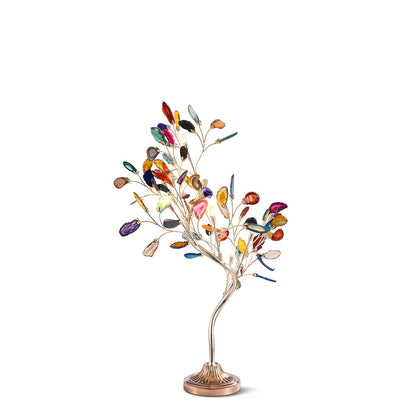 Agaat Kroonluchter – Natuursteen Hanglamp met Rozégouden Frame voor Hoge Ruimtes – Ø 65 cm & Ø 85 cm