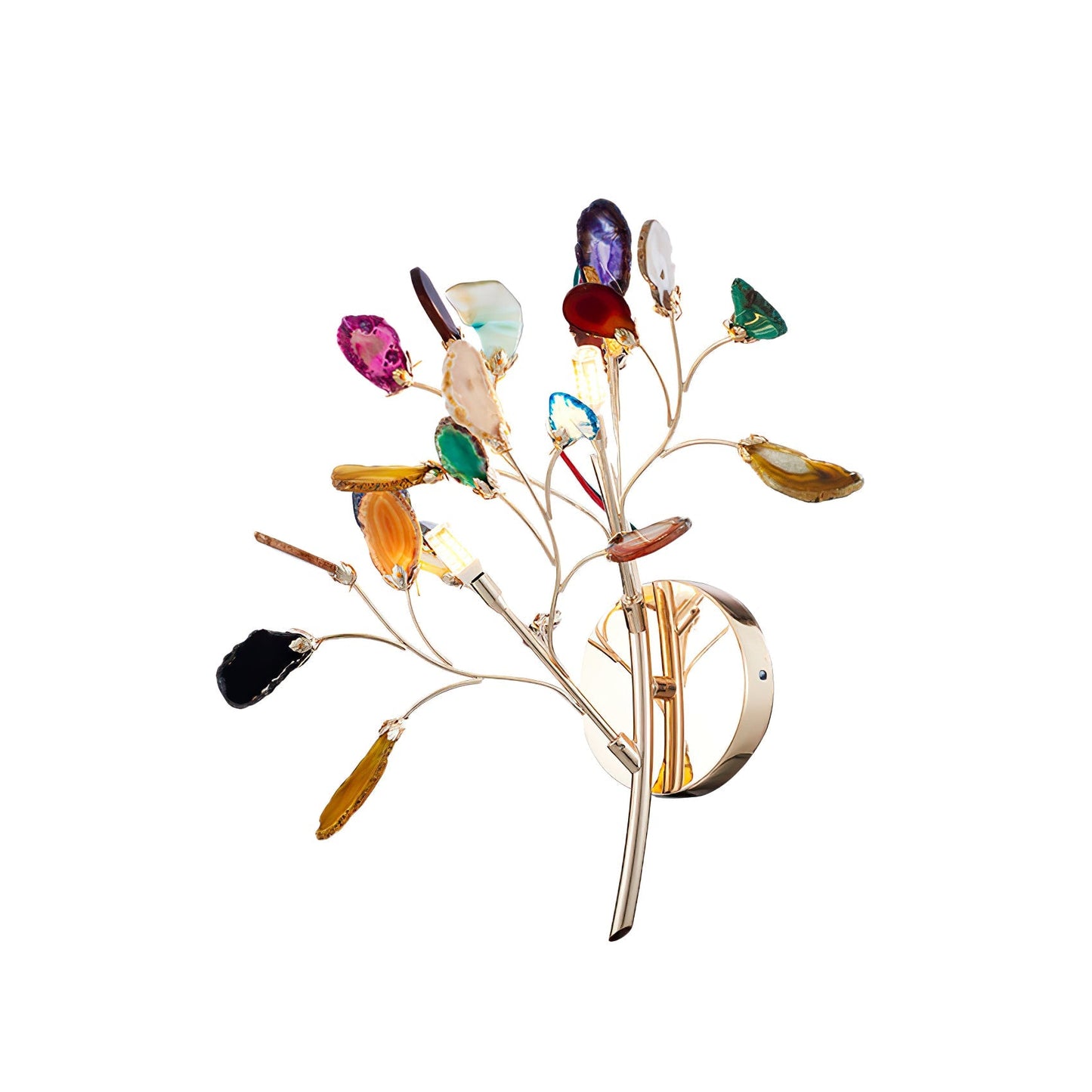 Agaat Wandlamp Natuursteen Goud Messing Wandverlichting Modern Design voor Woonkamer Slaapkamer