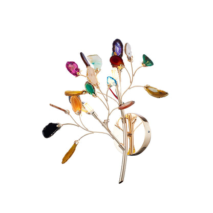 Agaat Wandlamp Natuursteen Goud Messing Wandverlichting Modern Design voor Woonkamer Slaapkamer