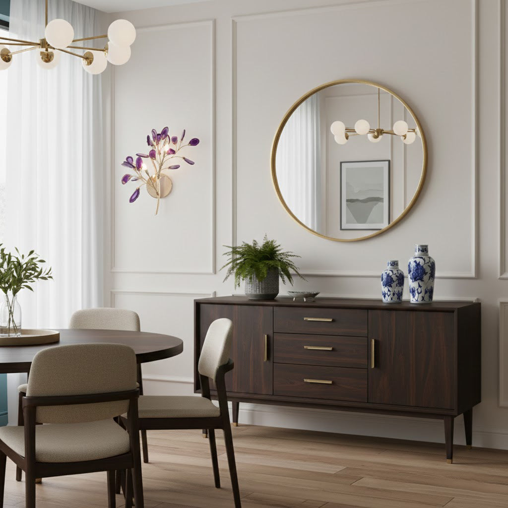Agaat Wandlamp Natuursteen Goud Messing Wandverlichting Modern Design voor Woonkamer Slaapkamer