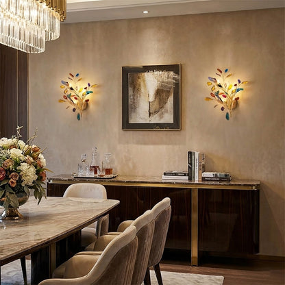 Agaat Wandlamp Natuursteen Goud Messing Wandverlichting Modern Design voor Woonkamer Slaapkamer