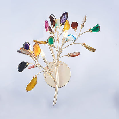 Agaat Wandlamp Natuursteen Goud Messing Wandverlichting Modern Design voor Woonkamer Slaapkamer