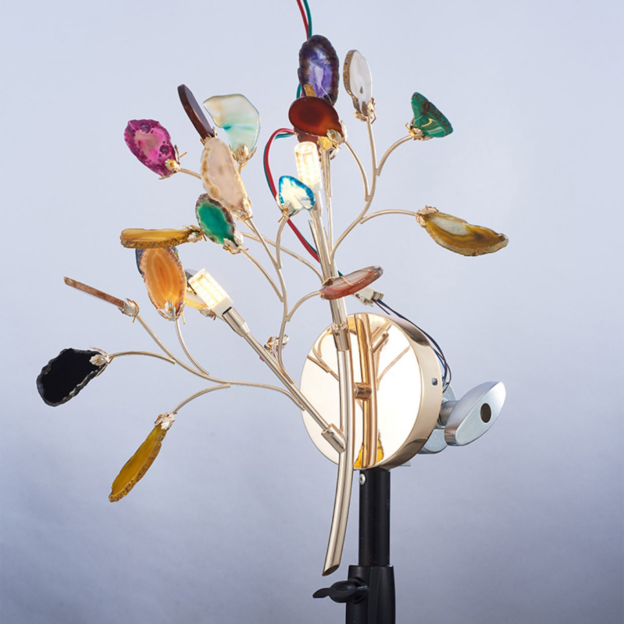 Agaat Wandlamp Natuursteen Goud Messing Wandverlichting Modern Design voor Woonkamer Slaapkamer