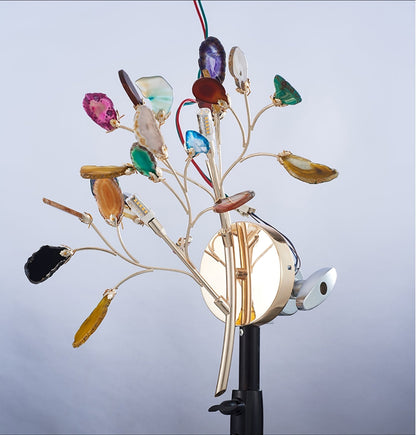 Agaat Wandlamp Natuursteen Goud Messing Wandverlichting Modern Design voor Woonkamer Slaapkamer