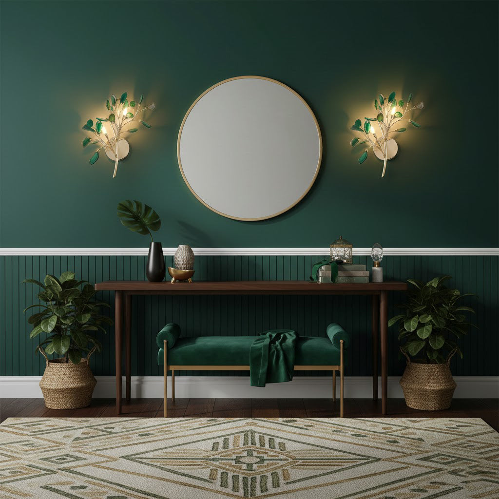 Agaat Wandlamp Natuursteen Goud Messing Wandverlichting Modern Design voor Woonkamer Slaapkamer