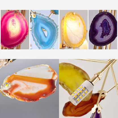 Agaat Wandlamp Natuursteen Goud Messing Wandverlichting Modern Design voor Woonkamer Slaapkamer