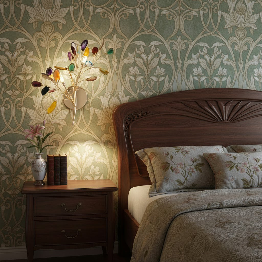 Agaat Wandlamp Natuursteen Goud Messing Wandverlichting Modern Design voor Woonkamer Slaapkamer