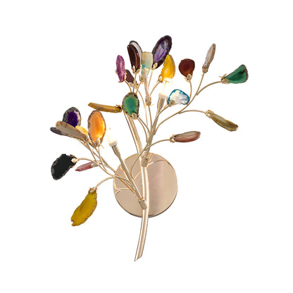 Agaat Wandlamp Natuursteen Goud Messing Wandverlichting Modern Design voor Woonkamer Slaapkamer
