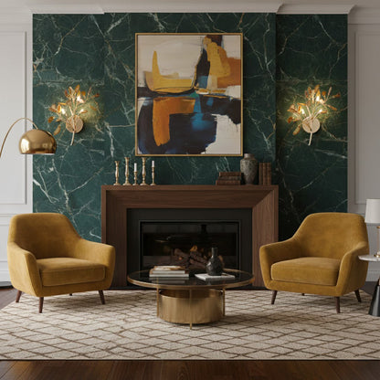 Agaat Wandlamp Natuursteen Goud Messing Wandverlichting Modern Design voor Woonkamer Slaapkamer