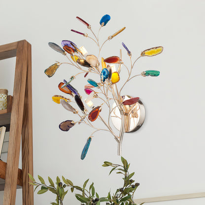 Agaat Wandlamp Natuursteen Goud Messing Wandverlichting Modern Design voor Woonkamer Slaapkamer