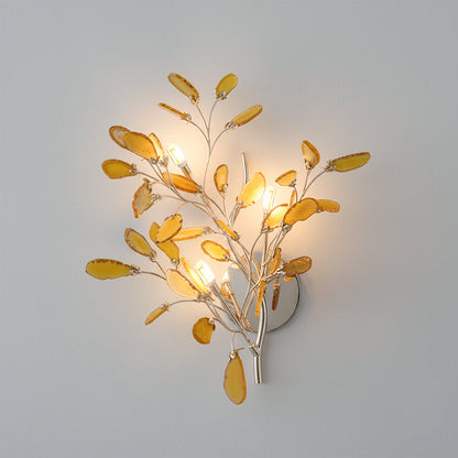 Agaat Wandlamp Natuursteen Goud Messing Wandverlichting Modern Design voor Woonkamer Slaapkamer