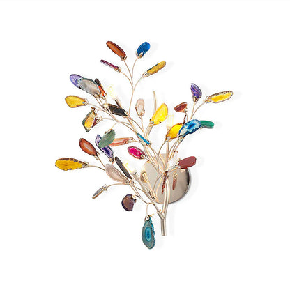 Agaat Wandlamp Natuursteen Goud Messing Wandverlichting Modern Design voor Woonkamer Slaapkamer