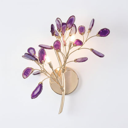 Agaat Wandlamp Natuursteen Goud Messing Wandverlichting Modern Design voor Woonkamer Slaapkamer