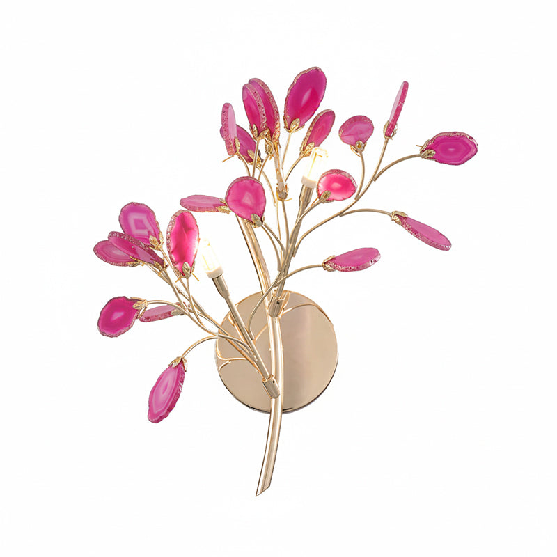Agaat Wandlamp Natuursteen Goud Messing Wandverlichting Modern Design voor Woonkamer Slaapkamer