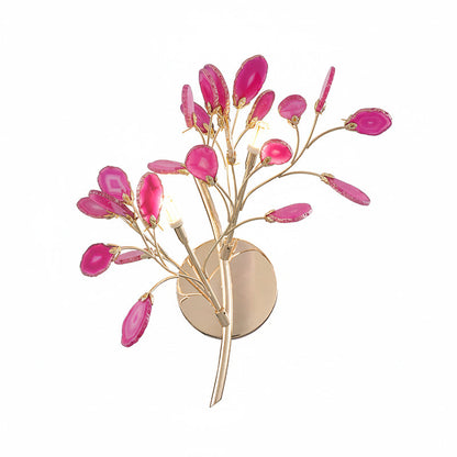 Agaat Wandlamp Natuursteen Goud Messing Wandverlichting Modern Design voor Woonkamer Slaapkamer