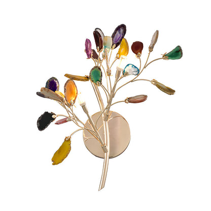 Agaat Wandlamp Natuursteen Goud Messing Wandverlichting Modern Design voor Woonkamer Slaapkamer
