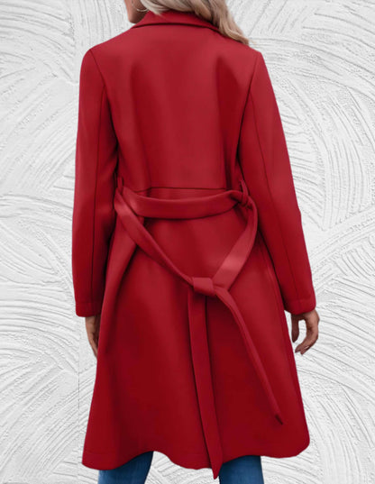 Lange Trenchcoat Formeel met Riem en Kap
