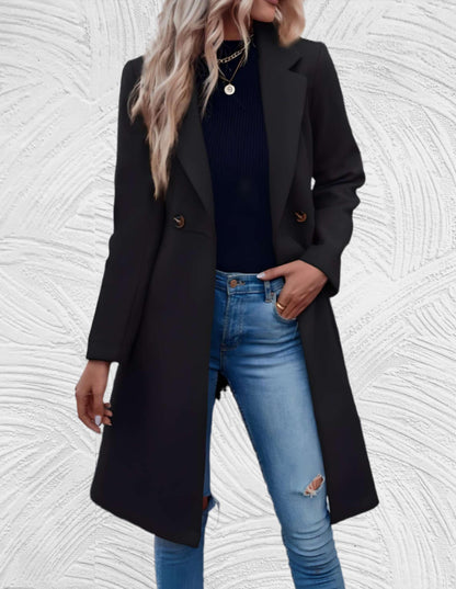 Lange Trenchcoat Formeel met Riem en Kap