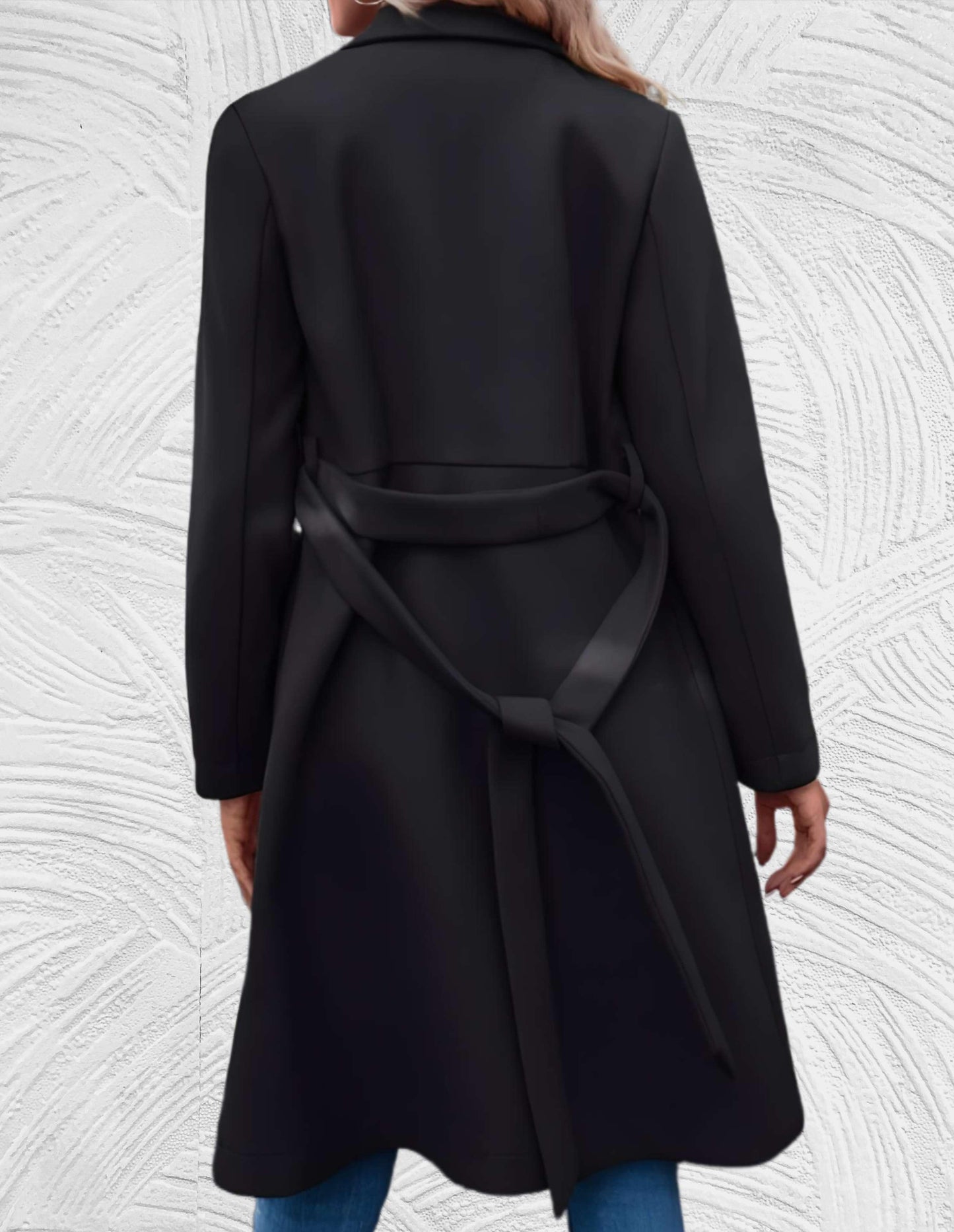 Lange Trenchcoat Formeel met Riem en Kap