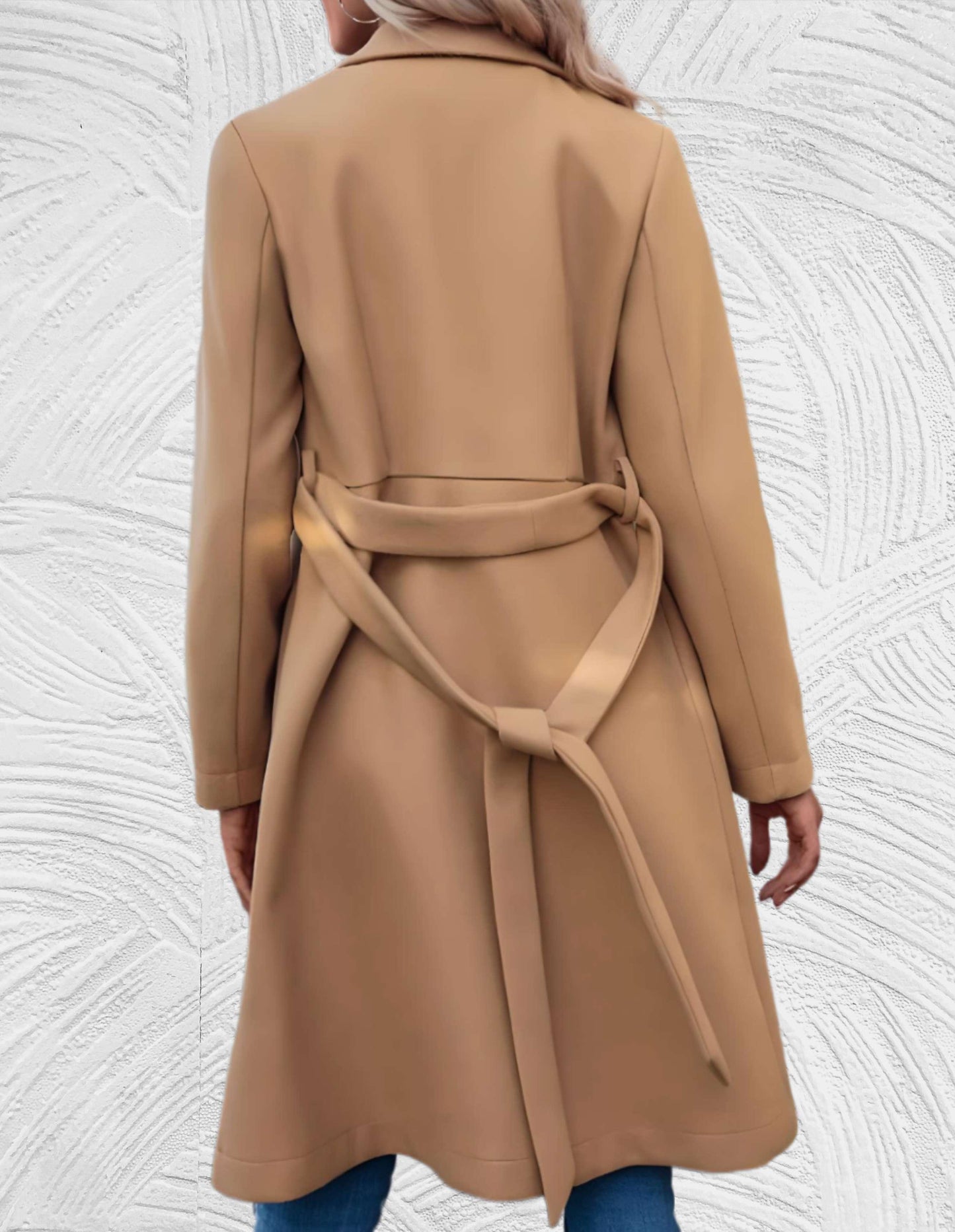 Lange Trenchcoat Formeel met Riem en Kap