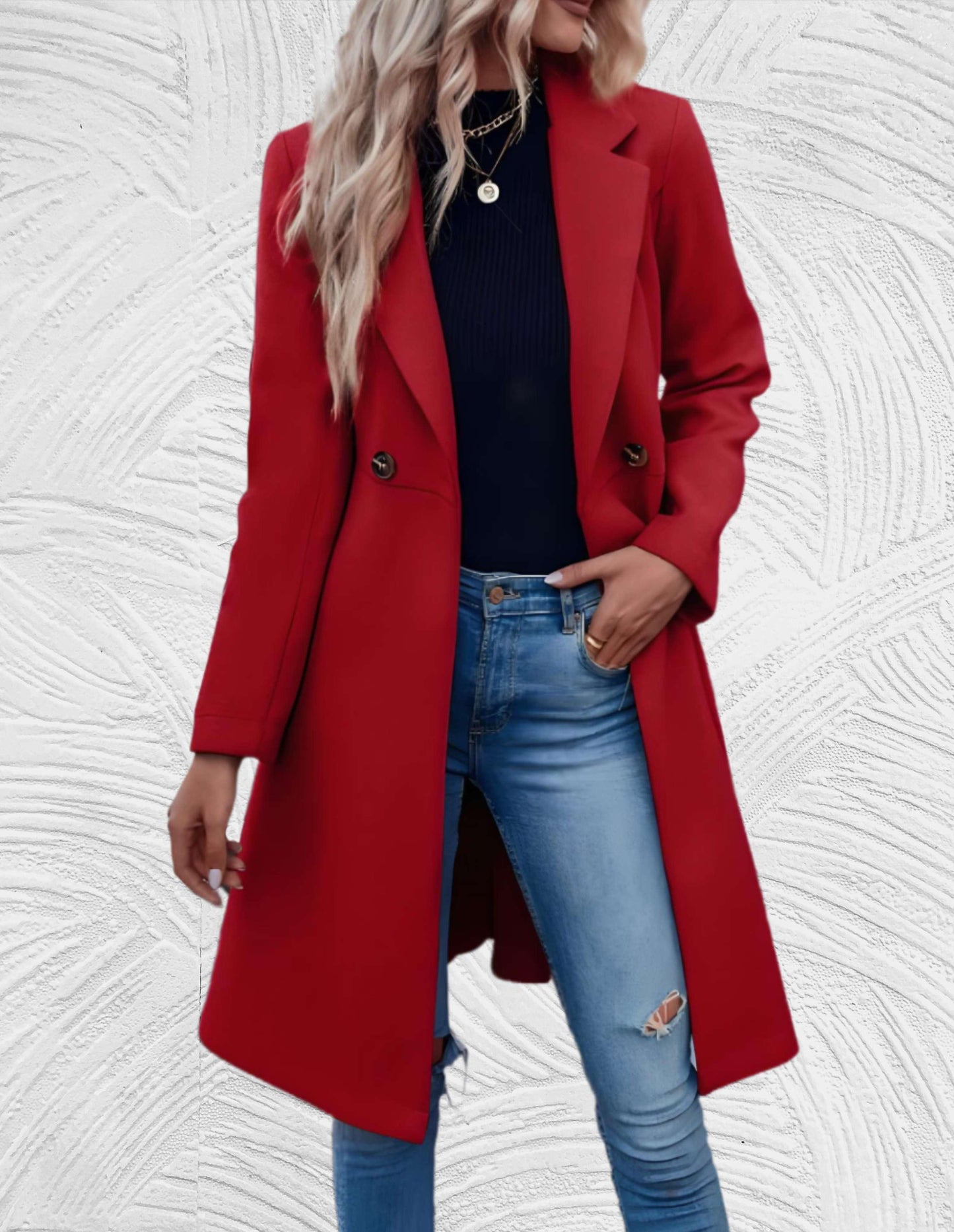 Lange Trenchcoat Formeel met Riem en Kap