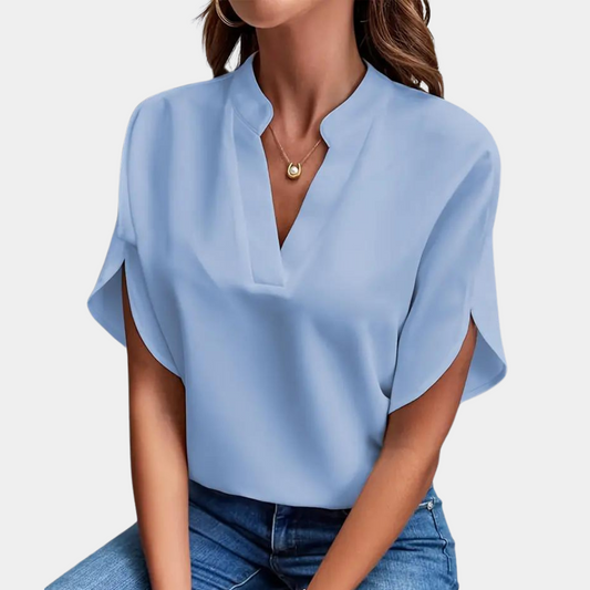 Dames Zomerjurk Korte Mouwen V-Hals Blouse Stijl - StudioMarella