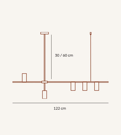 Hanglamp Aluminium Zwart 122cm Asymmetrisch Design Modern